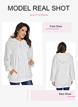 Load image into Gallery viewer, Dokotoo Womens Fashion Winter Cozy Warm Fuzzy Casual Loose Sweater Sweatshirt Hooded Fleece Pullover Sweater with Pockets White Small