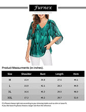Load image into Gallery viewer, Furnex Womens Chiffon Blouses Work Casual 3/4 Sleeve V Neck Shirt Double Layer Summer Tops for Women Peacock Blue L