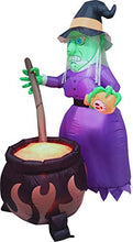 Load image into Gallery viewer, 6 FT Halloween Inflatable Witch with Cauldron Inflatable with Projected 3D Fake Fire Light and Build-in LEDs Blow Up Inflatable for Halloween Party Indoor, Outdoor, Yard, Garden, Lawn Decorations