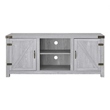 Load image into Gallery viewer, Walker Edison Furniture Company Farmhouse Barn Wood Universal Stand for TV's up to 64" Flat Screen Living Room Storage Cabinet Doors and Shelves Entertainment Center, 58 Inch, Stone Grey