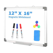 Load image into Gallery viewer, Small Dry Erase White Board - 12 x 16 Inch Magnetic Hanging White Board with Detachable Marker Tray,Memo Board for Wall Kids, Students & Teachers