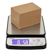 Load image into Gallery viewer, Digital Postal Shipping Scale; Portable Electronic Touch Pocket Scale Postal Scale Shipping Scale with Adapter; Used for Floor Bench Office Weight; 50kg / 10g; Black & Silver