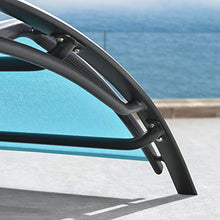 Load image into Gallery viewer, PURPLE LEAF Patio Chaise Lounge Sets 3 Pieces Outdoor Lounge Chair Sunbathing Chair with Headrest and Table for All Weather, Turquoise Blue