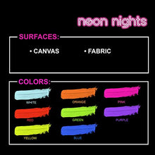 Load image into Gallery viewer, Fabric & Textile UV Paint Set | Set of 8 Neon Black Light Glow Paints | Fluorescent Clothing Colors | Glowing Fabric Paints