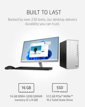 Load image into Gallery viewer, HP Pavilion Desktop PC, AMD Ryzen 7 5700G, 16 GB RAM, 512 GB SSD, Windows 11 Pro, Wi-Fi 5 & Bluetooth Connectivity, 9 USB Ports, Wired Mouse and Keyboard Combo, Pre-Built Tower (TP01-2022, 2021)