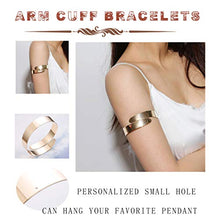 Load image into Gallery viewer, Hanpabum Women Gold Tone Choker Necklace and Cuff Bangle Bracelet Jewelry Set Exaggerated Punk Style (A:Gold Tone)