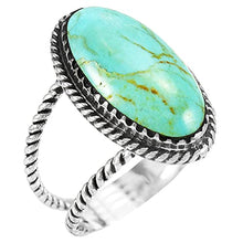Load image into Gallery viewer, Turquoise Ring Sterling Silver 925 Genuine Gemstones Size 6 to 11 (Turquoise) (7)