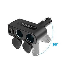 Load image into Gallery viewer, Rocketek 2-Socket Car Splitter Cigarette Lighter Adapter Multi Power Outlet 12/24V 90W with 3.1A 2 USB Car Charger Adapter, Cigarette Lighter Splitter Adapter for iPhone ipad Cell Phone Tablet GPS