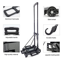 Load image into Gallery viewer, Folding Hand Truck Iron Tube Pull Rod Folding Cart Foldable Trolley with Wheels Utility Portable Lightweight Expandable Large Chassis Foldable into Backpack