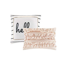 Load image into Gallery viewer, Intelligent Design Zoey Triangle Metallic Print, Cozy Comforter Set All Season Bedding Set, Matching Sham, Decorative Pillow, Twin/Twin XL, Blush/Rosegold 4 Piece