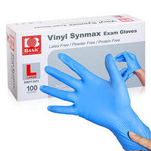 Load image into Gallery viewer, Large Disposable Vinyl Exam Gloves, 100 Count - 4 Mil-Thick -Latex Free Powder Free, Food Safe, Cleaning Gloves-Blue