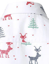 Load image into Gallery viewer, JOGAL Boys Christmas Santa Claus Party Long Sleeve Button Down Shirts White 8