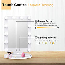 Load image into Gallery viewer, Makeup Vanity Mirror with Light Bulbs - 3 Color Lighting Modes Hollywood Style Tabletops Lighted Cosmetic Mirror with 12 Dimmable LED Bulbs and Touch Control Design