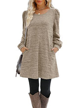 Load image into Gallery viewer, Winter Dresses Women 2022 Casual Fall Tops Lounge Tunic Sweatshirt Dress Coffee XXL