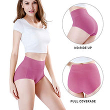 Load image into Gallery viewer, wirarpa Women's Cotton Underwear High Waist Briefs Full Coverage Panties Ladies Comfortable Underpants 5 Pack Assorted Small