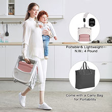 Load image into Gallery viewer, Toddler Booster Seat for Dining Table, Portable High Chair Travel Booster Seat with Aluminum Frame, Soft Knitted Cushion and Adjustable Height&Tray, Easy to Clean(Pink)