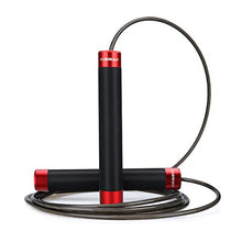 Load image into Gallery viewer, COERKALY Jump Rope for Fitness, Tangle-Free with Ball Bearing Jump Rope Workout, Adjustable Speed Skipping Rope with 2 Cables for Women Men, Steel&Silicone Handle Jumping Rope(Red)