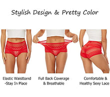 Load image into Gallery viewer, YINLANG Women's Lace Underwear High Waisted Sexy Boy Short Panties Hipster Briefs 4 Pack