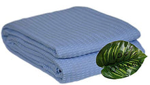 Load image into Gallery viewer, HILLFAIR 100% Certified Organic Cotton Blankets- Queen Size Bed Blankets- All Season Cotton Blanket- Cotton Bed Blankets- Soft Multipurpose Queen Blankets- Blue Queen Size Blankets