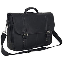 Load image into Gallery viewer, Kenneth Cole Reaction Show Business Messenger Briefcase Colombian Leather 16” Laptop Computer Portfolio Satchel Work Bag, Black, One Size