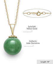 Load image into Gallery viewer, 14K Yellow Gold Natural Jade Pendant Necklace and Stud Earring Set