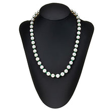 Load image into Gallery viewer, Emerald Green Gemstone Necklace Freshwater Cultured White Pearl Necklace 14K Yellow Gold Jewelry