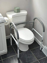 Load image into Gallery viewer, Vaunn Deluxe Bathroom Safety Toilet Rail - Adjustable Toilet Safety Frame - Medical Handrail Assist Grab bar Handle, Gray