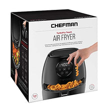 Load image into Gallery viewer, Chefman TurboFry 3.6 Quart Air Fryer Oven w/ Digital Touch Screen, Dishwasher Safe Flat Basket, Healthy Oil-Free Airfryer w/ 60 Minute Timer & Auto Shutoff, BPA-Free, Matte Black, Cookbook Included
