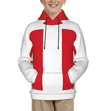 Load image into Gallery viewer, Peru Flag 1 Print Hoodies Kids 3D Print Sweatshirts Long Sleeve Pullover Hoodies with Pocket for Teen Boys and Girls Black