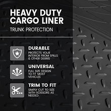 Load image into Gallery viewer, BDK-MT-785 Heavy Duty Cargo Liner Floor Mat-All Weather Trunk Protection, Trimmable to Fit & Durable HD Rubber Protection for Car SUV Sedan Auto - Black