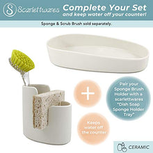 Load image into Gallery viewer, Scarlettwares Sponge Scrub Brush Holder Kitchen Caddy Ceramic White Kitchen Sink