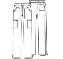 Load image into Gallery viewer, WW Revolution by Cherokee Women's Mid Rise Moderate Flare Drawstring Pant Petite, Wine, X-Small Petite