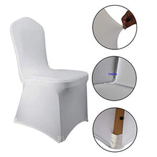 Load image into Gallery viewer, WELMATCH White Spandex Chair Covers Wedding Universal - 10 Pcs Banquet Wedding Party Dining Decoration (White, 10)