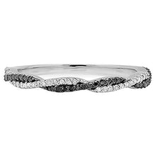 Load image into Gallery viewer, Dazzlingrock Collection 0.25 Carat (ctw) 10K Round Black & White Diamond Wedding Band 1/4 CT, White Gold, Size 7
