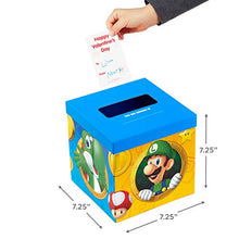 Load image into Gallery viewer, Hallmark Valentines Day Cards for Kids and Mailbox for Classroom Exchange, Super Mario Bros (1 Box, 32 Valentine Cards, 35 Stickers, 1 Teacher Card)