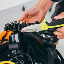 Load image into Gallery viewer, GEAR AID Tanu Dive and Rescue Knife with Sheath and B.C.D. Adaptor, 3” Blade, Nav Green