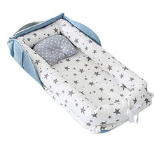 Load image into Gallery viewer, Abreeze Baby Bassinet for Bed Bedside Cribs -Grey Stars Baby Lounger - Breathable & Hypoallergenic Co-Sleeping Baby Bed - 100% Cotton Portable Crib for Bedroom/Travel 0-24 Months