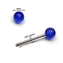 Load image into Gallery viewer, Tongue Rings, CrazyPiercing 110pcs 14G Surgical Steel Nipple Straight Barbells with Assorted Colors Acrylic Ball, Wearable Bar Length 5/8" Tongue Body Piercing Jewelry