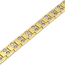 Load image into Gallery viewer, MagnetRX® Women's Ultra Strength Magnetic Therapy Bracelet - Arthritis Pain Relief & Carpal Tunnel Titanium Magnetic Bracelets for Women - Adjustable Length with Sizing Tool (Gold)
