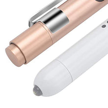 Load image into Gallery viewer, CAVN Pen Light with Pupil Gauge LED Penlight for Nurses Doctors, 2 Pcs Reusable Medical Penlight for Nursing Students Rose Gold and White