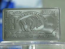 Load image into Gallery viewer, 1 oz One Troy Ounce USA American Buffalo .999 Fine Titanium Bullion Bar Ti Element