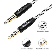 Load image into Gallery viewer, 3 Feet Aux Cable,CableCreation 3.5mm Male to Male Auxiliary Audio Stereo Cord Compatible with Car,Headphones, iPods, iPhones, iPads,Tablets,Laptops,Android Smart Phones& More, 1M /Black & White