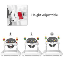 Load image into Gallery viewer, BABY JOY Baby Walker, Foldable Activity Walker Helper with Adjustable Height, Baby Activity Walker with High Back Padded Seat & Bear Toys, Gray