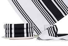 Load image into Gallery viewer, Urban Villa Set of 3 Kitchen Towels Highly Absorbent 100% Cotton Dish Towel 20X30 Inch with Mitered Corners Trendy Stripes Black/White Bar Towels & Tea Towels