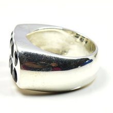 Load image into Gallery viewer, Gemsonclick Natural Sterling Silver Handmade Men Band Jewelry 2 Cut Stone Black Onyx Ring Sizes 4 to 13
