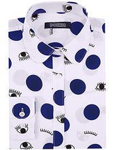 Load image into Gallery viewer, SPAREE Women's Tops Casual Blouses Long Sleeve Work Button Up Dress Shirts, (Small, Big Polka Dot Navy Blue)