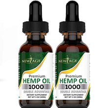 Load image into Gallery viewer, Hemp Oil Extract - 2 Pack - New Age 1000 - Grown & Made in USA - Natural Hemp Drops - Helps with Sleep, Skin & Hair (Mint 1000mg)