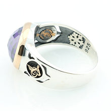 Load image into Gallery viewer, KAR 925K Stamped Sterling Silver Amethyst Zircon Men's Ring K41F (9)