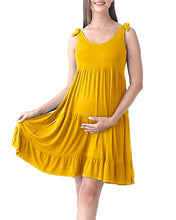 Load image into Gallery viewer, Rnxrbb Summer Maternity Dress Casual Sundress Cute Tank Maternity Sleeveless Short Clothes for Beach Daily Wear,Ginger Yellow M