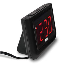 Load image into Gallery viewer, RCA Digital Alarm Clock - Large 1.4" LED Display with Brightness Control and Repeating Snooze, AC Powered – Compact, Reliable, Easy to Use Black